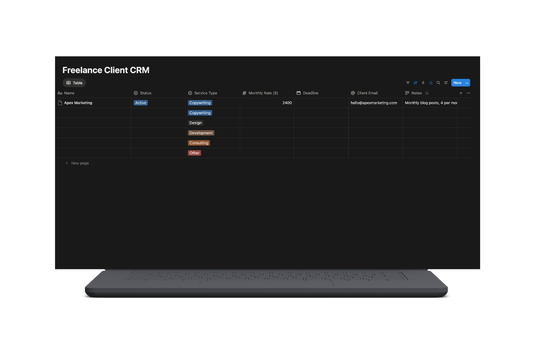Freelance Client CRM — Notion Template for Freelancers